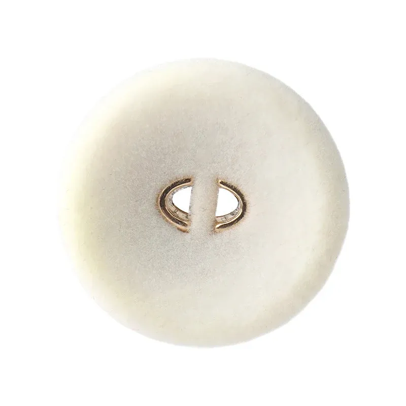 15-25mm White Black Flocked Round Two-Hole Buttons for Coats 20 Pack