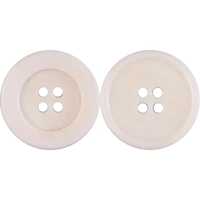 15-25mm Flat Wide-Edged 4 Hole Genuine Bovine Bone Buttons 20 Pack