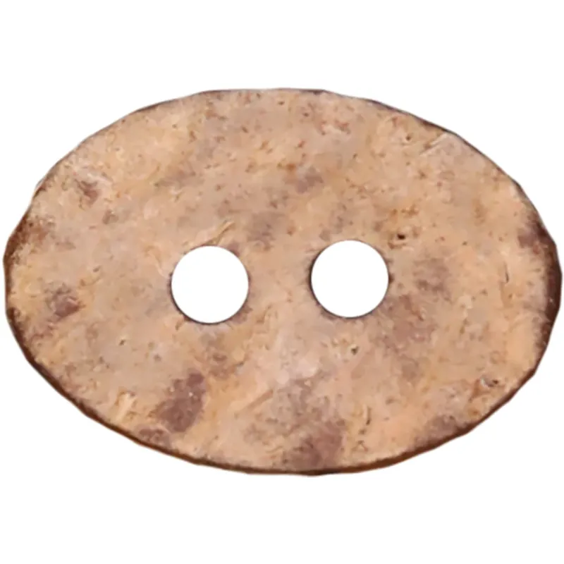 24L Oval Natural Coconut Shell Two-Hole Buttons for Kids' Clothing 20pcs
