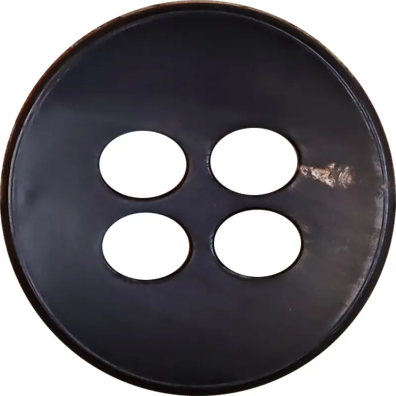 25MM Large-Eye Four-Hole Black Horn Buttons 20pcs