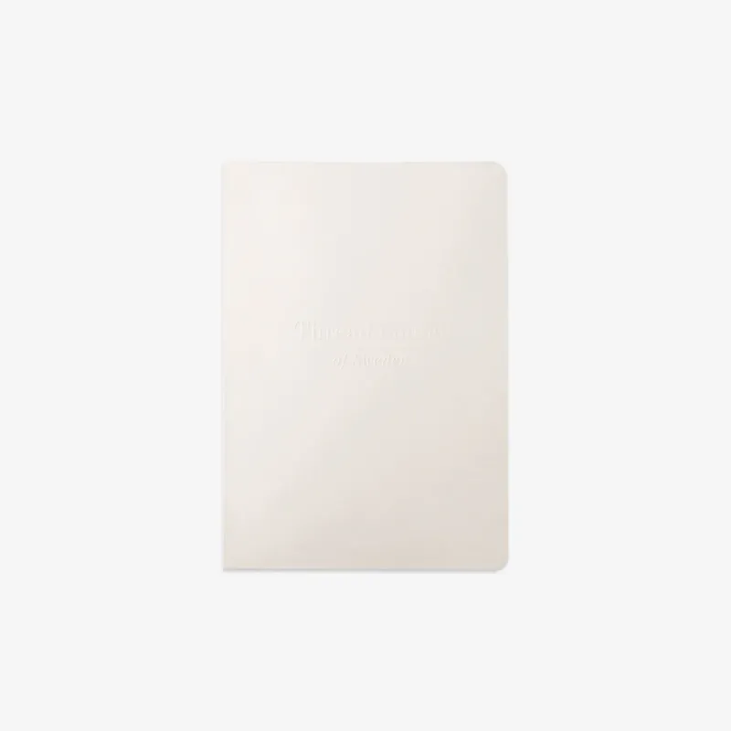 White rectangular plain and blank notebook on a white background