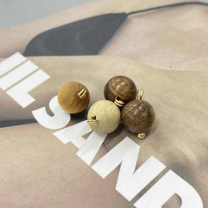 10mm Brown Chinese Ethnic Hanfu Qipao Round Wooden Buttons 20pcs