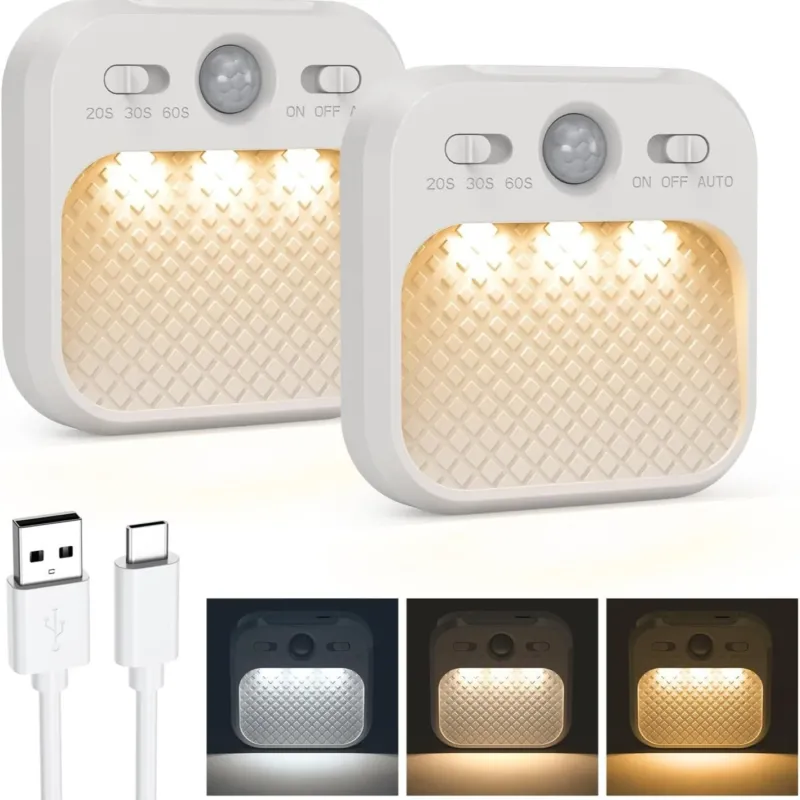 Motion Sensor Closet Light,Rechargeable LED Night Light 2 Pack