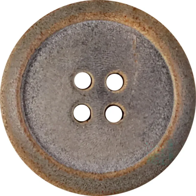 Natural Buffalo Horn Buttons – Burnt Edge & Matte Finish | Set of 20