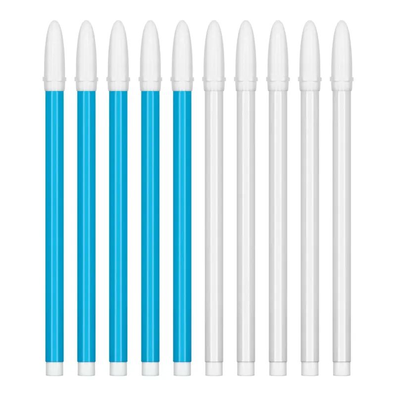 Water-Erasable & Air-Erasable Fabric Marking Pens – 10-Pack (5 White + 5 Blue) | Disappearing Ink Tailor Chalk Pens for Sewing, Quilting & Garment Marking