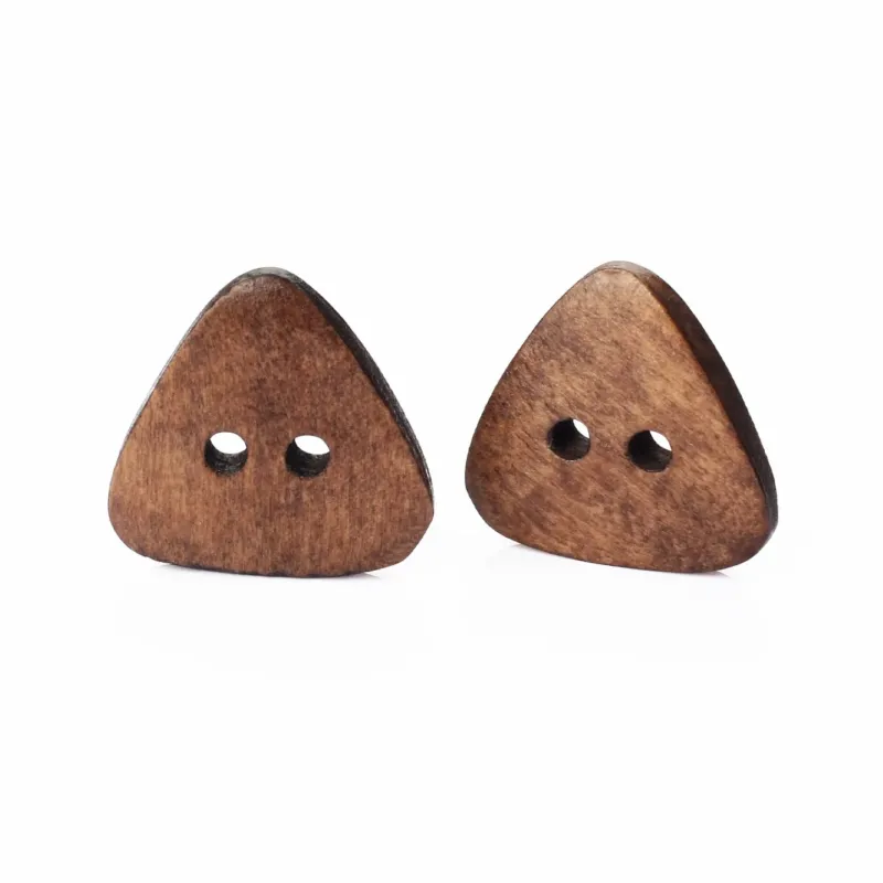 Brown Wooden Triangle Buttons for Baby Cardigans & Knitwear (50-Pack)