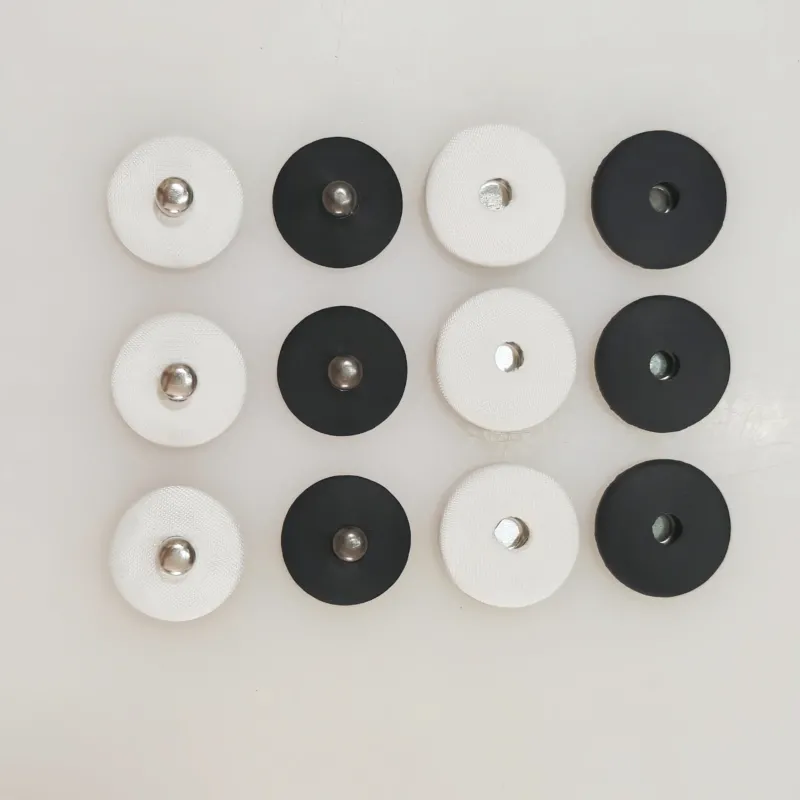 13-28mm White Black Fabric Covered Invisible Metal Snap Buttons 20pcs
