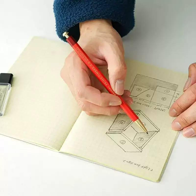 HIGHTIDE Penco Prime Timber 2.0mm Mechanical Pencil | Vintage Wood Body | Drafting & Sketching | Sharpener Included | Japan