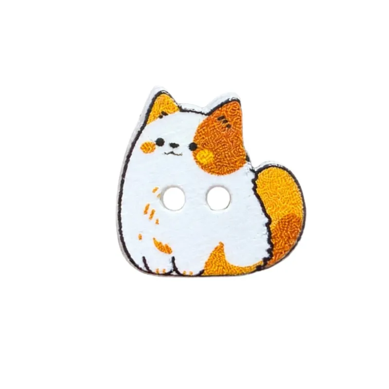 14.5mm Cute Mouse Resin Buttons – White & Orange 20pcs