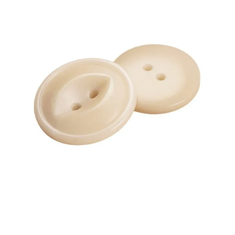 Round Fruit 2-Hole Buttons Set of 20 – Black Beige Brown Natural