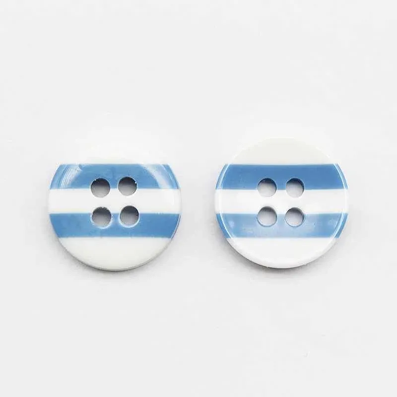 12.5mm Round 4-Hole Striped Resin Buttons for Children Clothing 100pcs 7