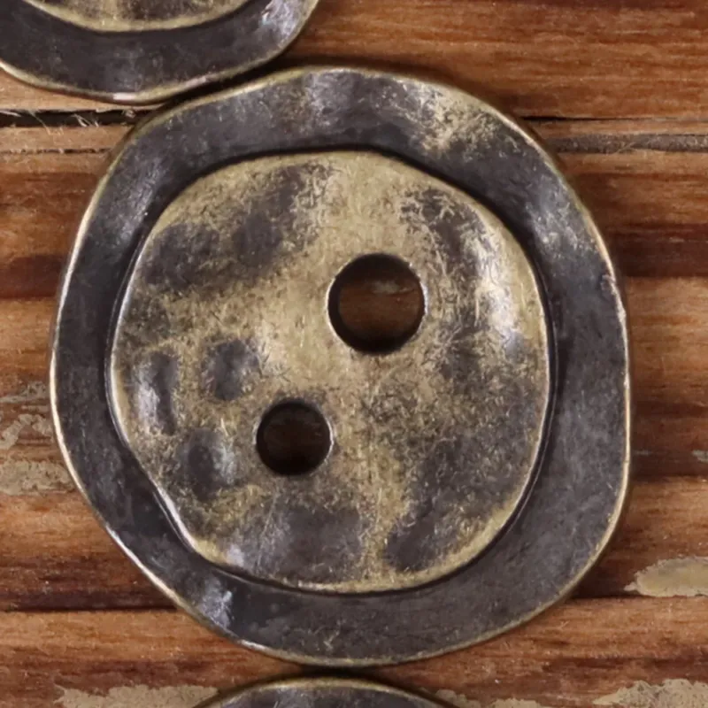 Irregular Shape Metal 2-Hole Buttons | Decorative Coat Denim Buttons | Pack of 20 Brone