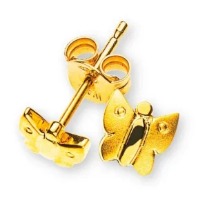 Ohrstecker Schmetterlinge Gelbgold 750