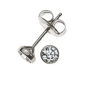 Ohrstecker Solitär Weissgold 750 0.16ct.