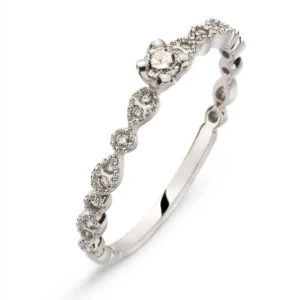 Ring Weissgold 750 mit 1 Brillant & 18 Seitenbrillanten
