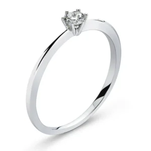 Solitär Ring 6-Griff-Fassung Weissgold 750 0.15ct H SI