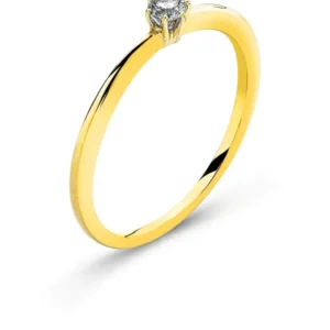 Ring Solitär Gelbgold 750 0.15 ct. H-SI