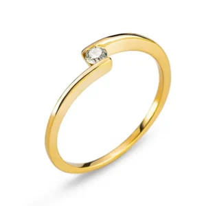 Ring Solitär Gelbgold 750 0.08 ct. H-SI
