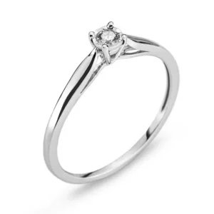 Solitär Ring Weissgold 750 0.08ct H SI