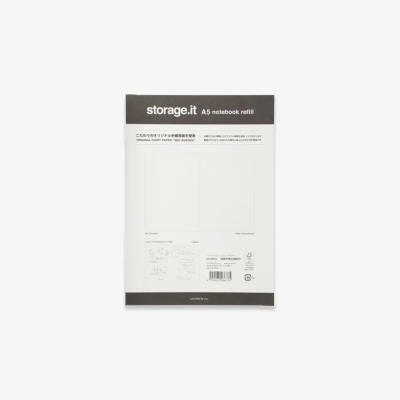 STORAGE.IT NOTEBOOK REFILL A5 // RULED & GRID