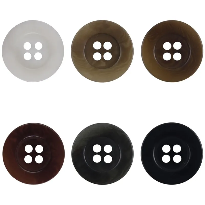 Corozo Nut Buttons Wide Border Round 10 Pack