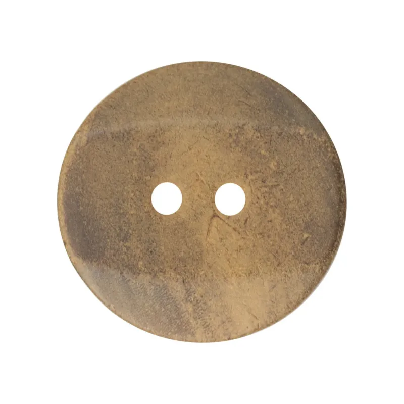 Vintage Beveled Two-Hole Burned Horn Buttons 10pcs