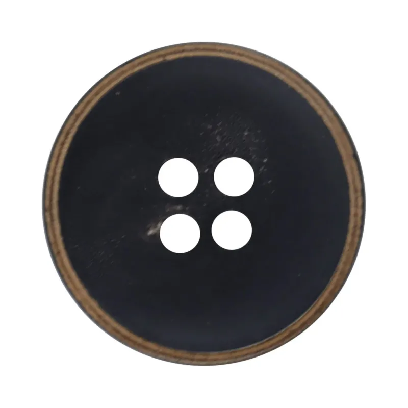 Natural Horn Bowl-Shaped Four-Hole Buttons for Vintage Suits 10pcs