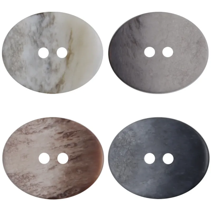 Oval Two-Hole Gradient Resin Buttons Double Sides 40 Pack