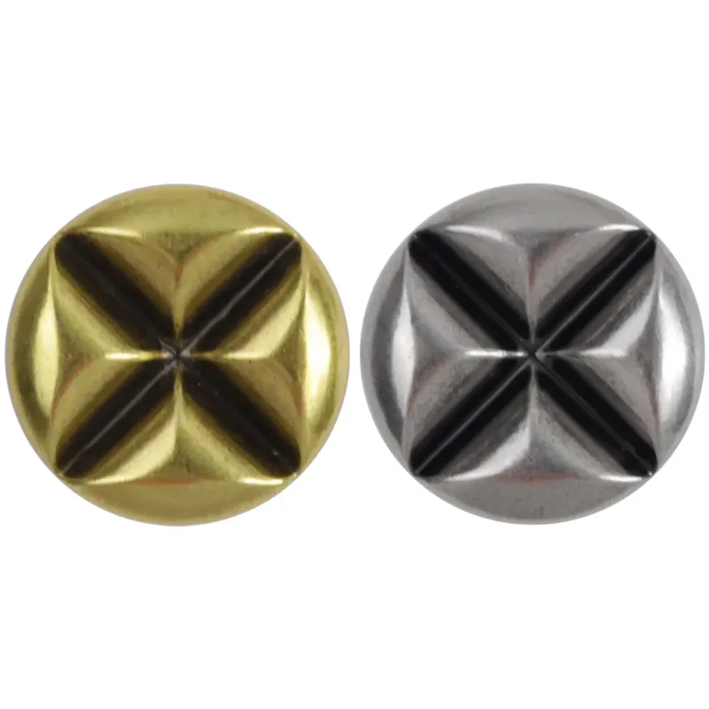18mm 23mm Bronze Silver Antique X-Pattern Metal Shank Buttons 10pcs
