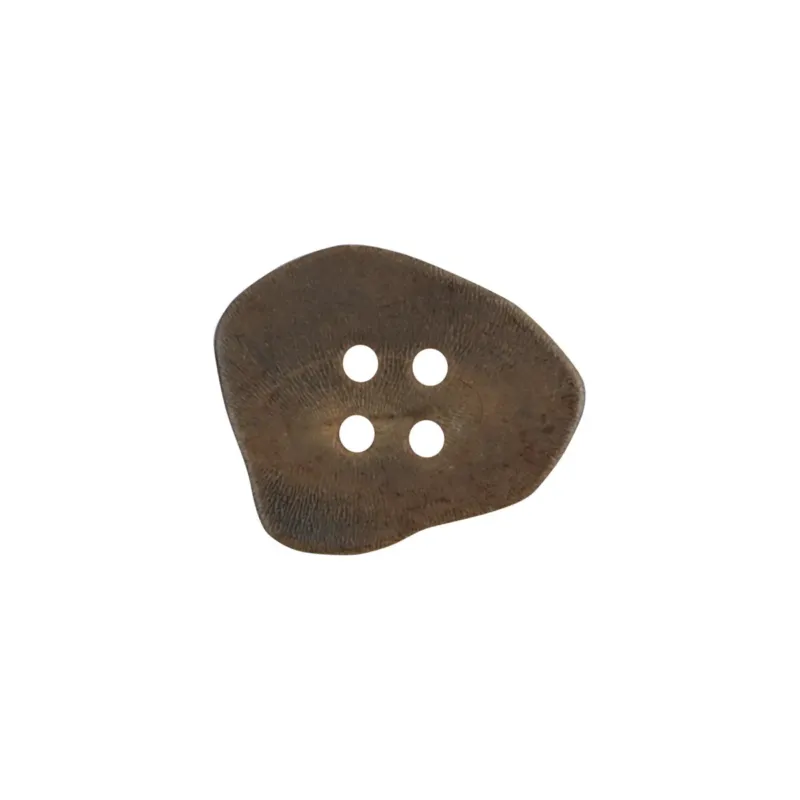 Irregular Diamond-Shaped Burnished Vintage Natural Horn Buttons,10pcs