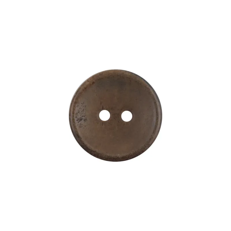 20mm Vintage Burnt Yellow Round Two-Hole Real Horn Buttons 10pcs