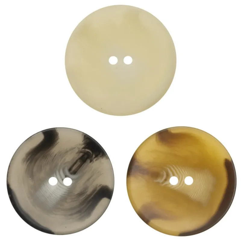 Bowl-Shaped Two-Hole Resin Buttons for Coat Jacket 30PCS