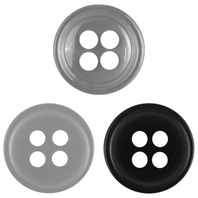 11.5mm Round 4-Hole Resin Buttons for White Shirts Sweaters Knitwear 100PCS