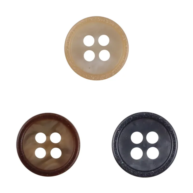 11.5mm Vintage Khaki Resin Buttons for Retro Japanese Style Shirts 100pcs