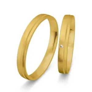 Breuning Basic Trauringe mit 1 Diamant 0,01 ct. - 48/05606 & 48/05605