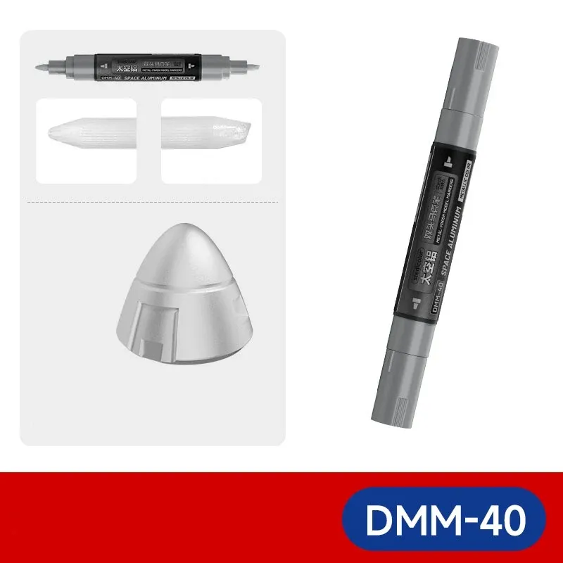 Stedi Dual-Tip Metallic Model Markers, Water-Based, 3-Pack Space Aluminium