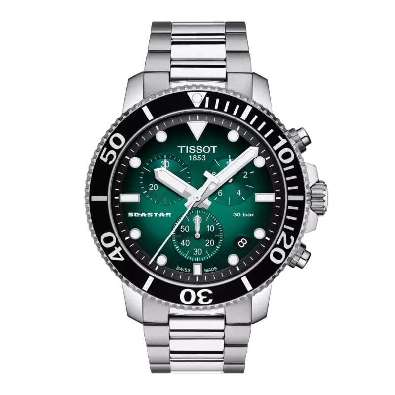 Tissot Seastar 1000 Quartz-Chronograph Grün Herrenuhr - T120.417.11.091.01