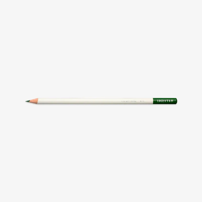 White pencil with cactus green tip on a white background