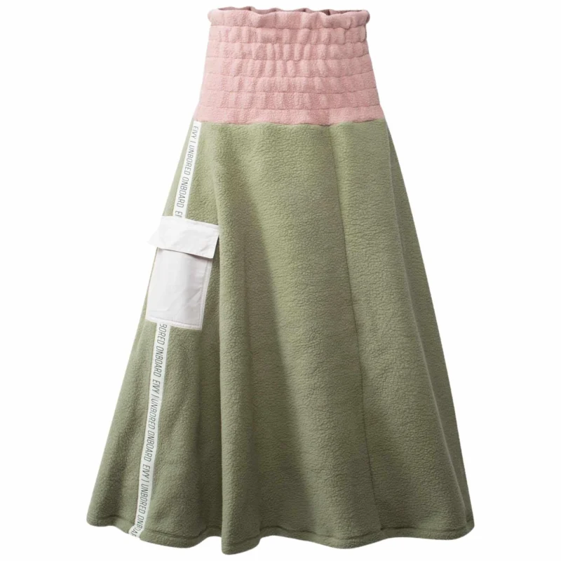 Eivy Valley Sherpa Skirt Faded Blocks Strickrock Rock aus Sherpa-Fleece-Nitrobags-Shop