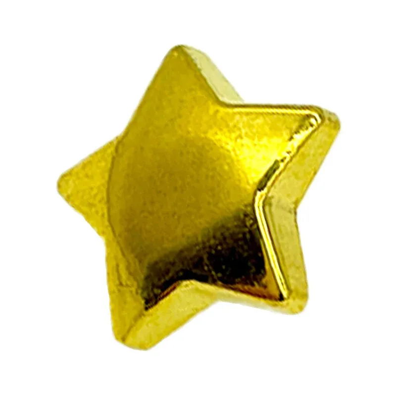 12.5/15mm Electroplated Gold Silver Five Pointed Star Plastic Shank Shirt Buttons 100pcs Gold