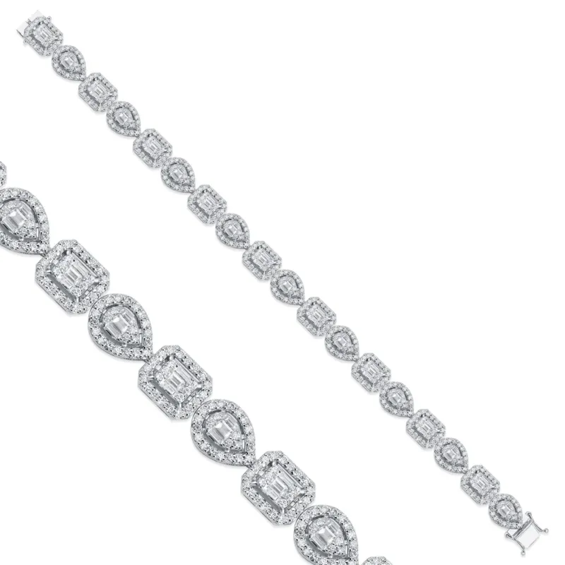 Weissgold-Armband mit Diamanten - BBL0000322