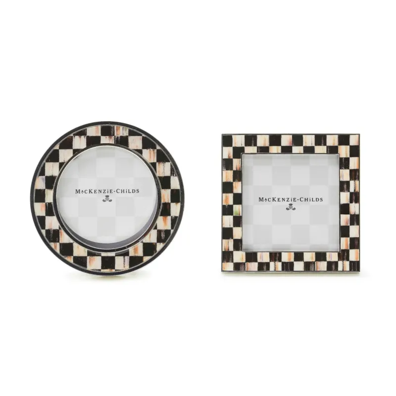 Courtly Check Silver Plated Frames, Set of 2 - |VESIMI Design| Luxury Bathrooms and Home Decor
