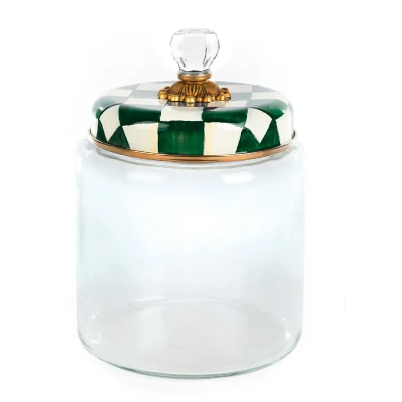 Emerald Check Large Kitchen Canister by MacKenzie - Childs - |VESIMI Design|