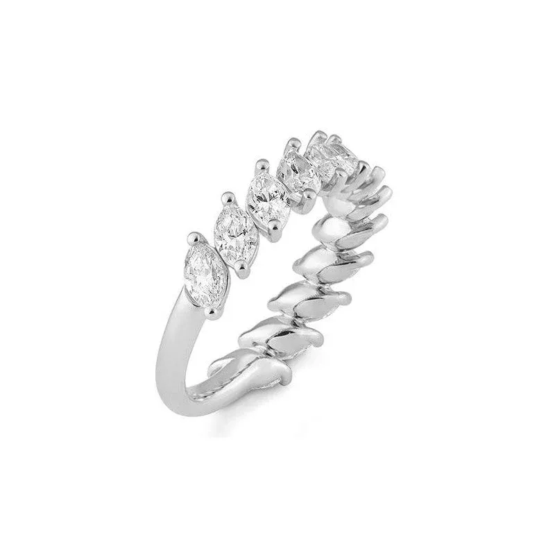 Halbmemoire Navette Labordiamantring – Eleganter Ring mit Labordiamanten - 41062980