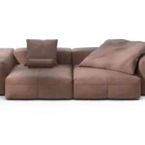 vetsak | Sofa Set 02 Large - Leather - Stone | Modular Sofa | 3.5 Seater | Big Sofa