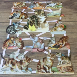 Glanzbilder Katzen 7407 nostalgisch - Polly Paper - Umweltfreundliche Schreibwaren