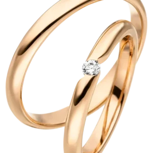 Linden Trauringe / Eheringe Fehraltorf mit Diamant W/si, 0.06 ct. - 1433/1247