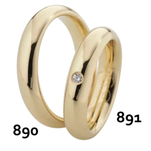 Linden Trauringe / Eheringe Hombrechtikon mit Dimant 0.03 ct. - 890/891