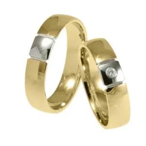 Linden Trauringe / Eheringe Rheinfelden mit Diamanten 0.03 ct. - 733/734