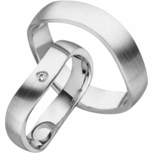 Linden Trauringe / Eheringe Rothenburg mit Diamant W/si - 1550/1551